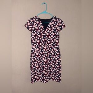 Banana Republic Women’s Floral V Neck Dress, Blue/pink/white. Wedding, Party.